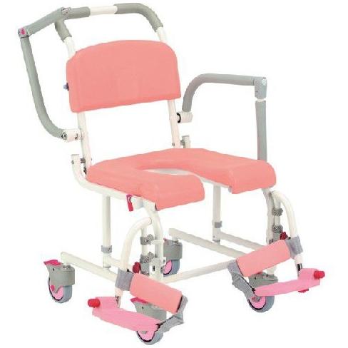松永製作所 MiKi シャワーキャリー SW-21W 介助用車椅子 ベルト付 トイレキャリー 4輪フリーキャスター仕様 SW-21 松永製作所トイレ