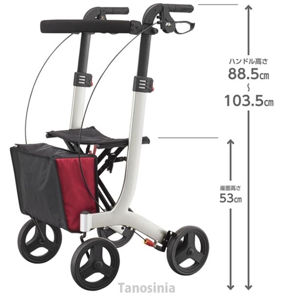 介護用品 歩行車 リトルターン トール103タイプ ワインレッド アロン