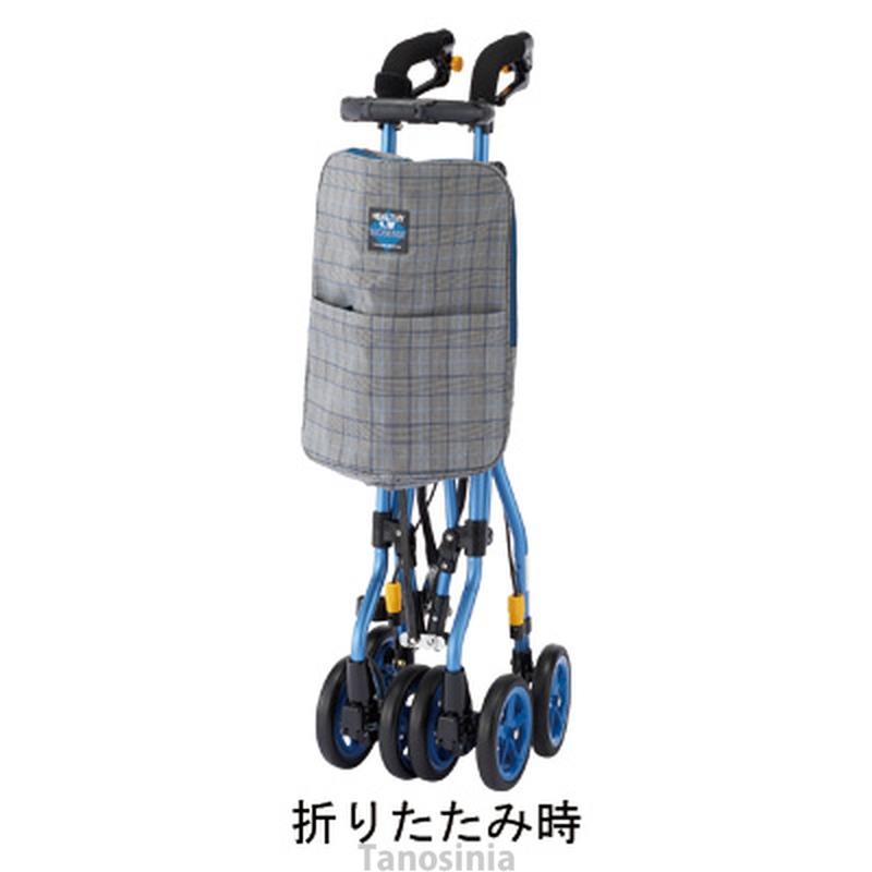 ヘルシーワンW・オム シルバーカー オムチェックブルー 介護用品_1