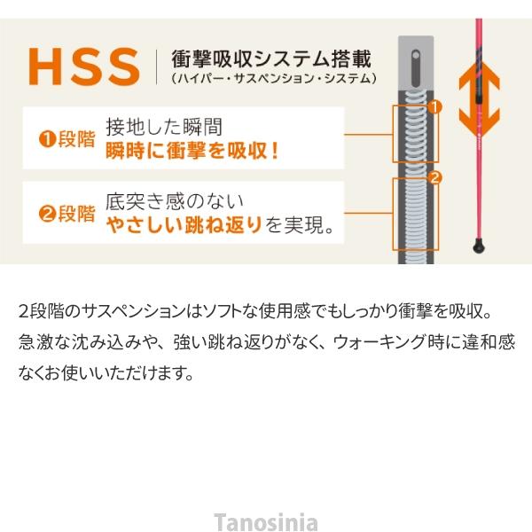 ウォーキングポール 高齢者 シナノ 衝撃吸収 手首に優しい クッションシステム採用 レビータ Laくっしょん ディフェンシブタイプ 左右1セット SINANO 日本製｜tanosinia｜07