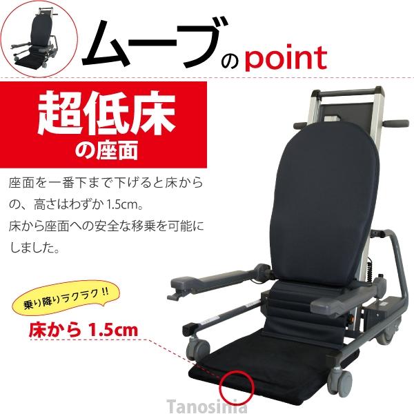 リフテック 介護用イス ステップアップチェア ロング 電動昇降イス　M1676 介護 電動 椅子 座椅子 昇降 肘付 立ち上がりやすい キャスター