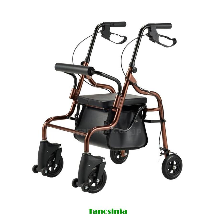 美品 マキテック シルバーカー 座れる 軽量 折りたたみ ブレーキ付 介護 スルーン歩行車 コエル シルバーカー マキテック 介護用品 折りたたみ