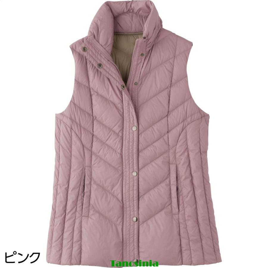 軽量配色ダウンベスト 女性用 レディース 2025年 秋冬シニア