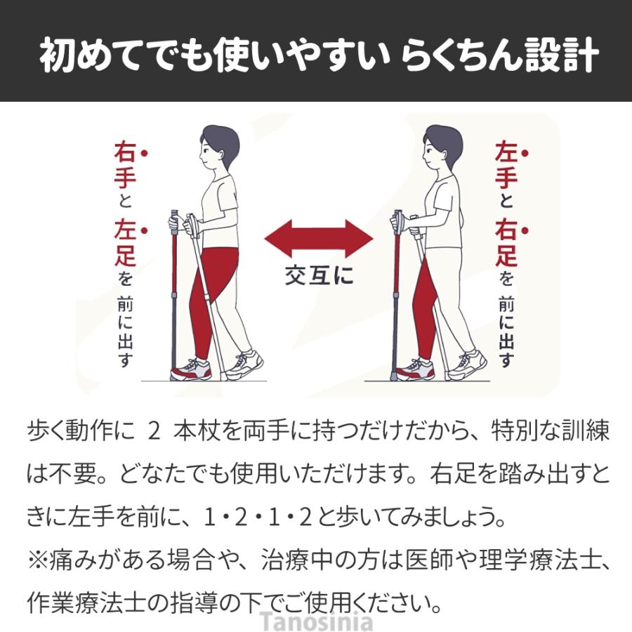 高齢者 杖 2本杖 両手杖 つえ 伸縮 2本組 左右1組 歩行サポート 軽量