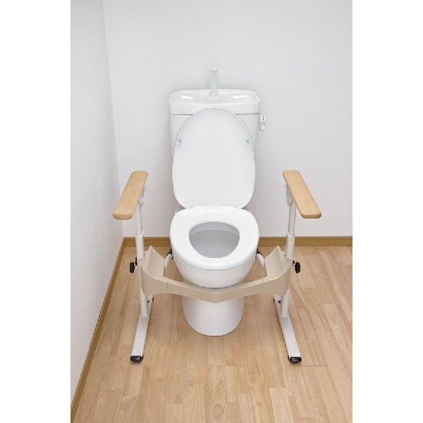 トイレ用手すり 洋式トイレ用フレームS はねあげR2 プラスチック