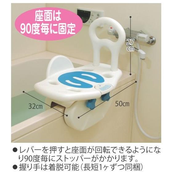 回転バスボード BBK-001 介護用品 ユニトレンド 介護 手すり 工事不要