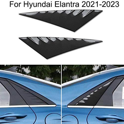 オンラインストア激安 現代エラントラ2021-2022-2023用炭素繊維自動車リアテールフレームカバーリアドアサイドウィンドウトリムストリップ