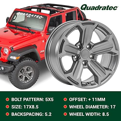 卸売り Quadratec 17Recon Wheel， Gunmetal Gray-5 x 5 Bolt Pattern with 5.2Backspace-17 x 8.5 (+11 mmオフセット) -Jeep JT、WJ、WK、WK 2、JK、JL、JKU、JL