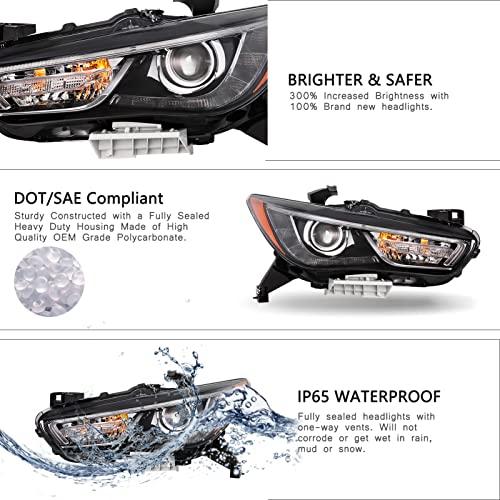 激安販売店 VehicleAid HID/Xenonヘッドライトアセンブリ2016 2017 2018に適合Infiniti QX 60 LED DRLプロジェクターヘッドランプ付きAFS助手席右側 (電球付き)