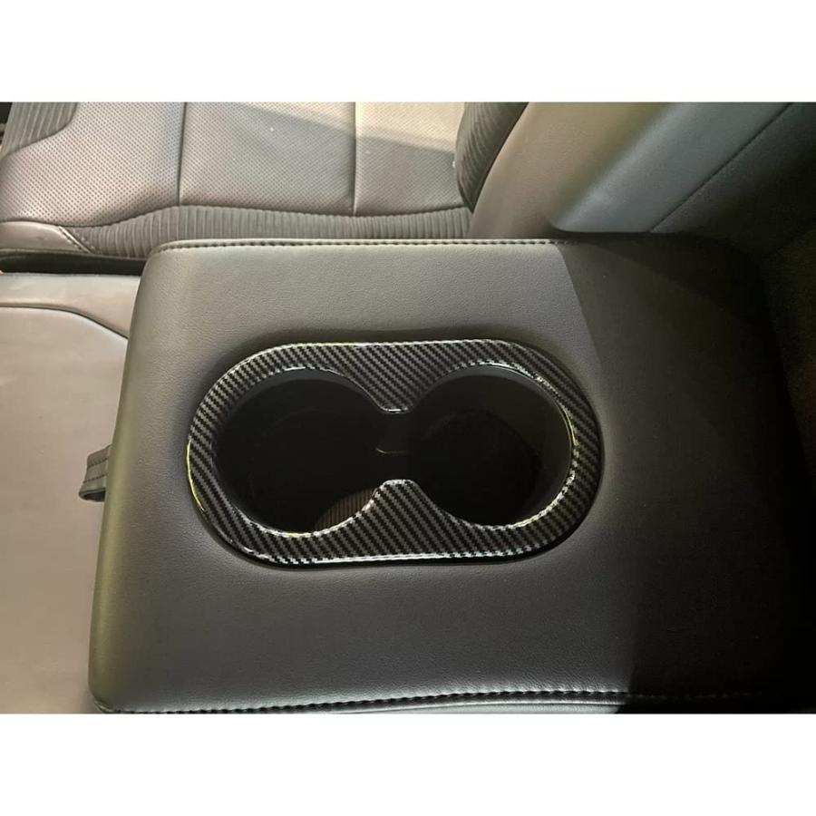 ストア通販 RQING for Ford F-150 2021 2022 2023 F 150 Interior Rear Seat Cup Holder Cover Trim Carbon Fiber Patternの場合
