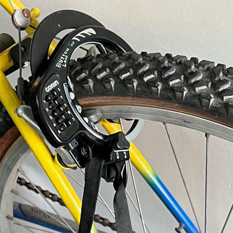 ブラケット付きボタン式ヘルメットロックリング錠 GR523HL-KV ブラック