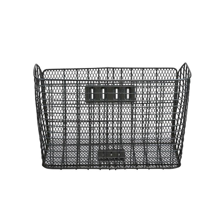 自転車用前かご 底デカーゴ ダークグレー ブラックメタル GH-C430