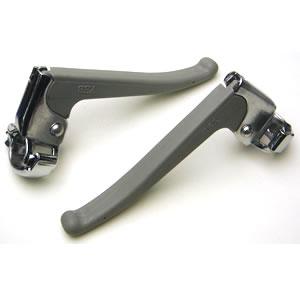 自転車用ブレーキレバー ミニ、軽快車用 グレー : 自転車グッズの