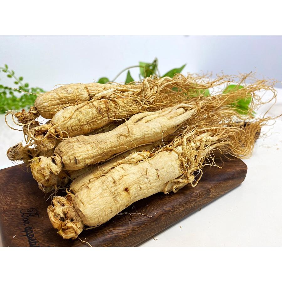6~8年根長白山白参 100g(6〜7本) 高麗人参 野生環境露地栽培