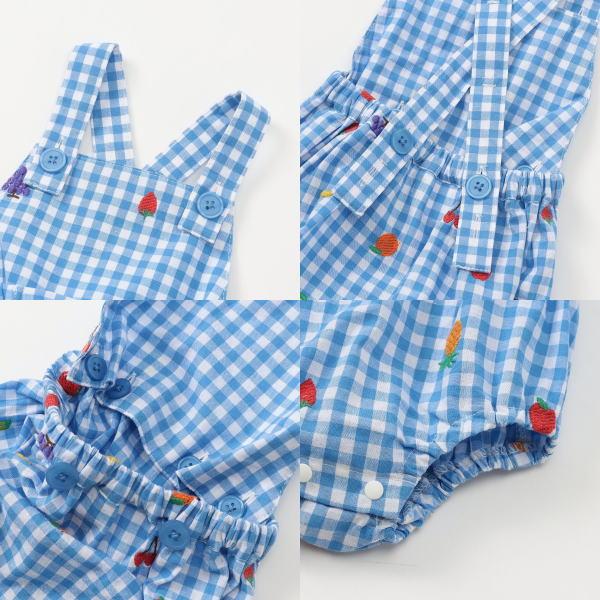 【セール/30%OFF】25'夏新作 BIT'Z ビッツ フルーツとベジタブル刺繍柄チェック2WAYブルマ b239015 ベビー キッズ 子ども服 | BIT'Z | 01