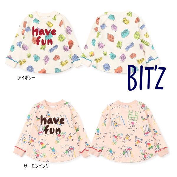 【セール/10%OFF】26'春新作 BIT'Z ビッツ 楽しく遊ぼう総柄ロンT B106036 長袖Tシャツ 長そで 男の子 女の子 ベビー キッズ 子ども服 | BIT'Z