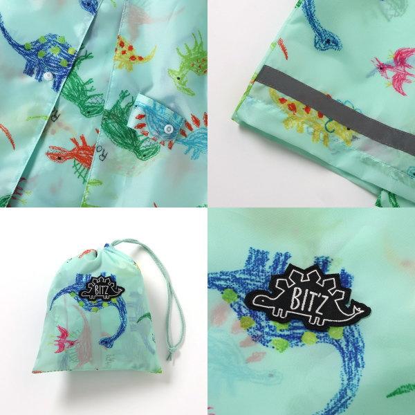 【セール/10%OFF】26'春新作 BIT'Z ビッツ クレヨンお絵描き恐竜柄レインコート B163016 雨具 カッパ ベビー キッズ 子ども服 | BIT'Z | 03