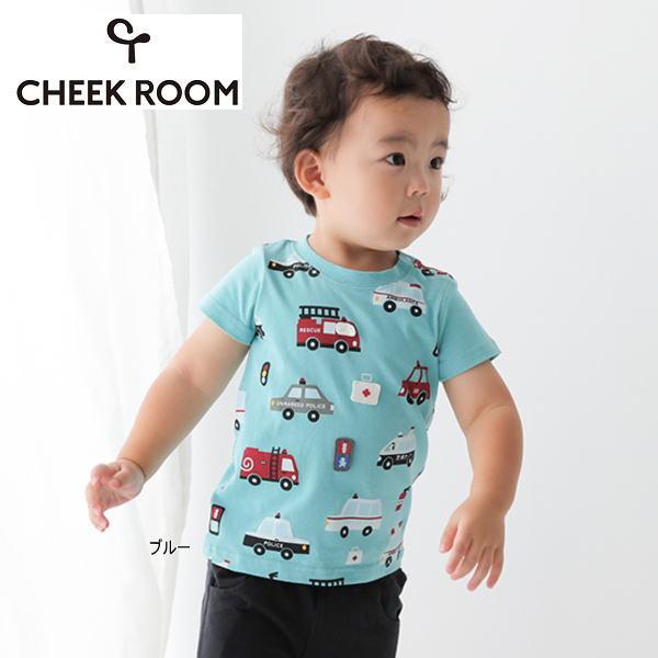 【セール/30%OFF】25'夏新作 CHEEK ROOM チークルーム いろんな働く車Tシャツ 450138 半袖 半そで ベビー キッズ 子供服 | CHEEK ROOM