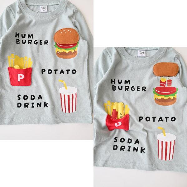 【セール/10%OFF】26'春新作 CHEEK ROOM チークルーム バーガーセットロンT 460210 長袖Tシャツ 長そで 男の子 女の子 ベビー キッズ 子供服 | CHEEK ROOM | 02