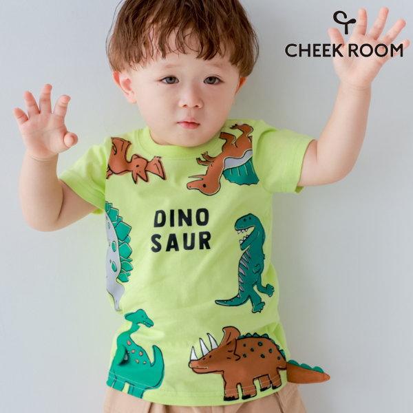 【セール/10%OFF】26'夏新作 CHEEK ROOM チークルーム 恐竜たくさんTシャツ 460133 半袖 半そで 男の子 女の子 ベビー キッズ 子供服 | CHEEK ROOM
