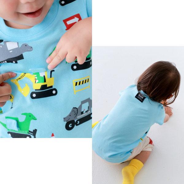 【セール/10%OFF】26'夏新作 CHEEK ROOM チークルーム 恐竜の工事Tシャツ 460155 半袖 半そで 男の子 女の子 ベビー キッズ 子供服 | CHEEK ROOM | 02