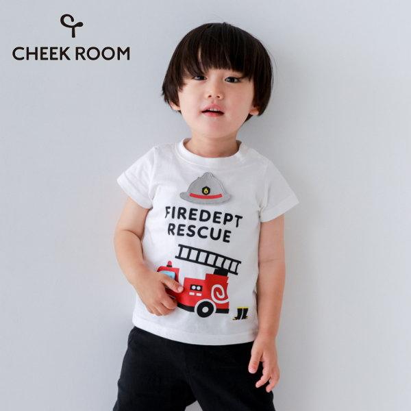 【セール/10%OFF】26'夏新作 CHEEK ROOM チークルーム 消防車Tシャツ 460156 半袖 半そで 男の子 女の子 ベビー キッズ 子供服 | CHEEK ROOM