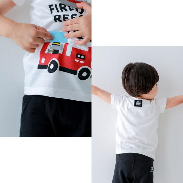 【セール/10%OFF】26'夏新作 CHEEK ROOM チークルーム 消防車Tシャツ 460156 半袖 半そで 男の子 女の子 ベビー キッズ 子供服 | CHEEK ROOM | 02