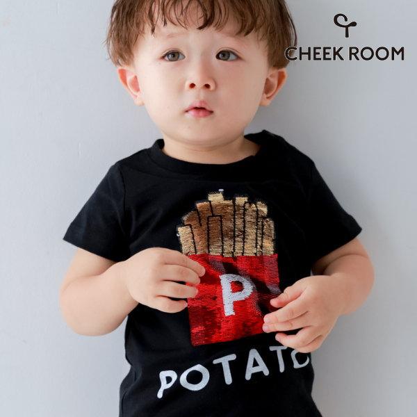 【セール/10%OFF】26'夏新作 CHEEK ROOM チークルーム ポテトスパンコールTシャツ 460161 半袖 半そで 男の子 女の子 ベビー キッズ 子供服 | CHEEK ROOM