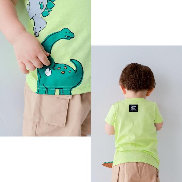 【セール/10%OFF】26'夏新作 CHEEK ROOM チークルーム 恐竜たくさんTシャツ 460133 半袖 半そで 男の子 女の子 ベビー キッズ 子供服 | CHEEK ROOM | 02