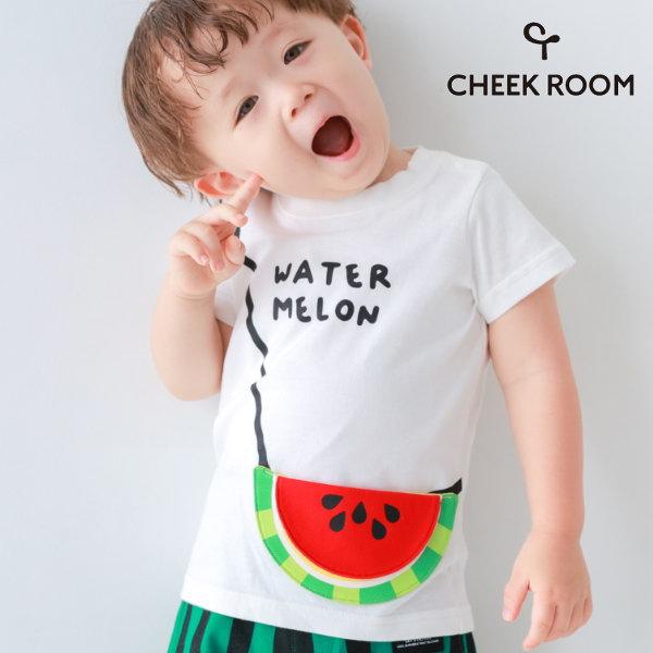 【セール/10%OFF】26'夏新作 CHEEK ROOM チークルーム すいかポシェットTシャツ 460136 半袖 半そで 男の子 女の子 ベビー キッズ 子供服 | CHEEK ROOM