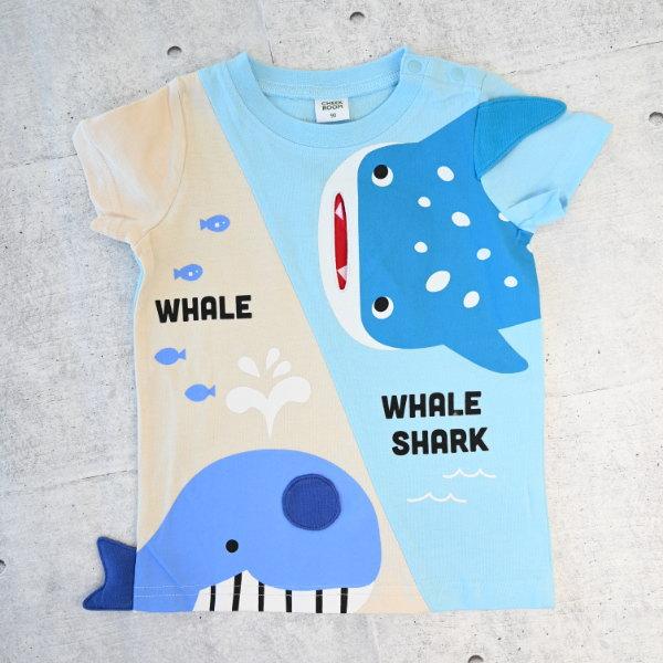 【セール/10%OFF】26'夏新作 CHEEK ROOM チークルーム くじらとさめTシャツ 460142 半袖 半そで 男の子 女の子 ベビー キッズ 子供服 | CHEEK ROOM | 01