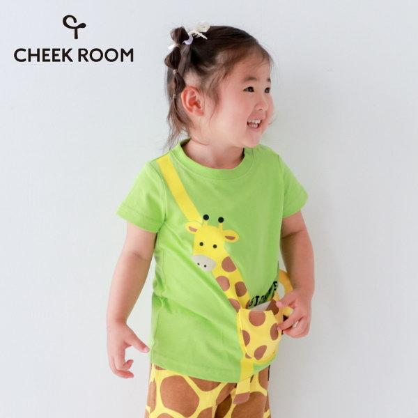 【セール/10%OFF】26'夏新作 CHEEK ROOM チークルーム きりんポシェットTシャツ 460144 半袖 半そで 男の子 女の子 ベビー キッズ 子供服 | CHEEK ROOM