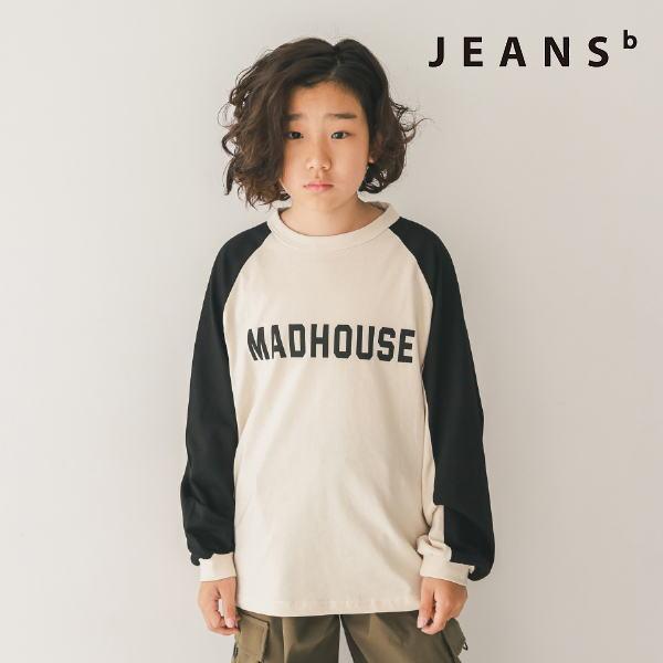 【セール/30%OFF】25'春新作 JEANS-b ジーンズベー MADHOUSEロンT 350201 長袖Tシャツ 長そで キッズ 子ども服 ジュニアJr | Jeans-b