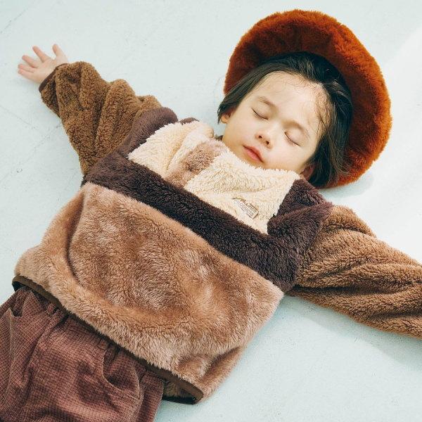 【セール/30%OFF】25'秋冬新作 p.premier ピードットプルミエ マルチカラー切替ファーフリースプルオーバー p511045 長袖 長そで ベビー キッズ 子ども服 | p.premier | 02