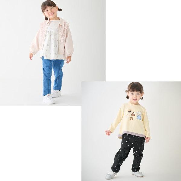 petit main 26'春新作 プティマイン スマイル防汚ゆったりパンツ