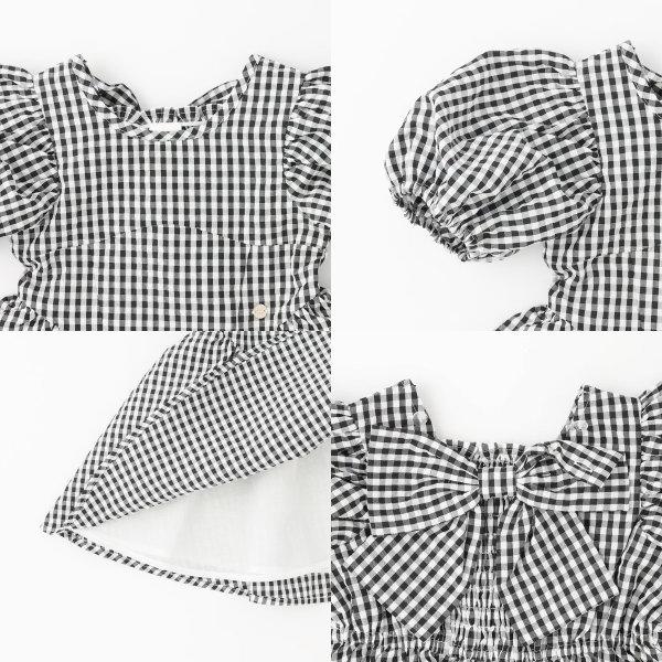 petit main 【セール/10%OFF】26'夏新作 プティマイン 袖パフペプラム