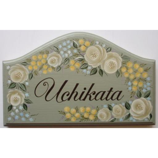 表札 トールペイント おしゃれ 手作り 花 スペシャル SW No.6209