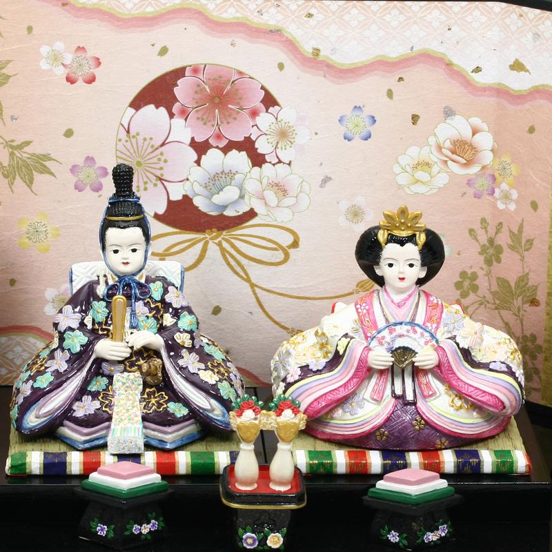 雛人形 コンパクト 紫都香 燭台和紙屏風 ひな人形 雛飾り おひな様