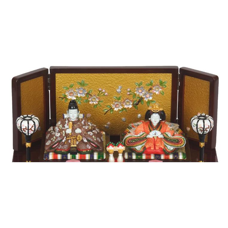 雛人形 ミニ ひな人形 3段飾り京春雛 木製三段十人飾り 茶　ケース付き 雛人形 ミニ ひな人形 3段飾り京春雛 木製三段十人飾り 茶 ケース付き