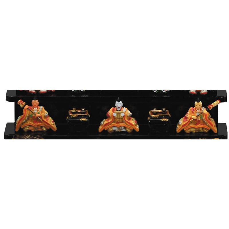 雛人形 コンパクト 若菜木製七段飾り(黒) ひな人形 お雛様 収納 初節句