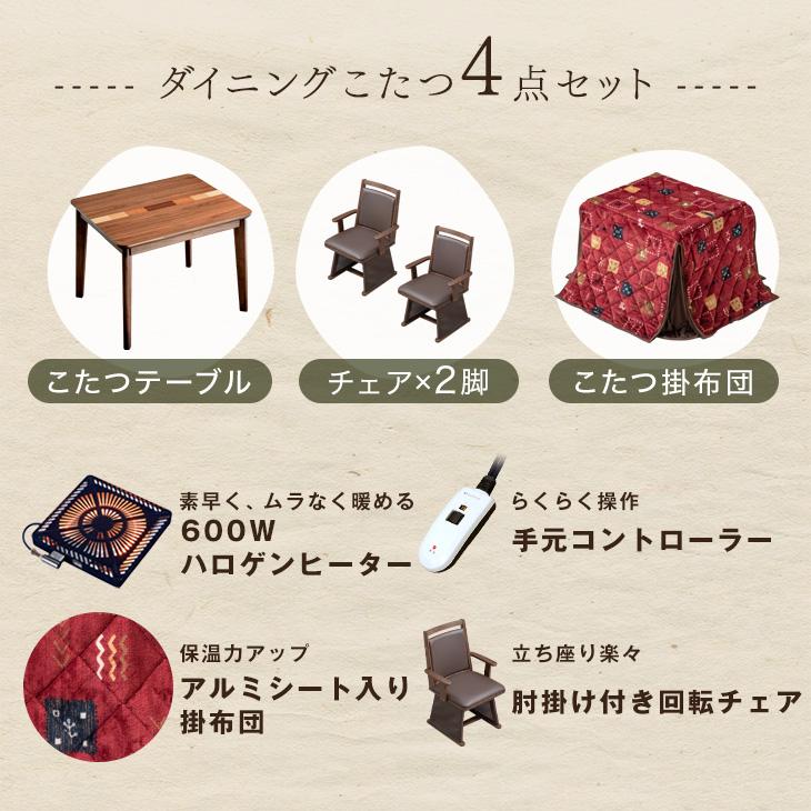 タンスのゲン 10日+5% こたつ 長方形 90×75 こたつセット ダイニング