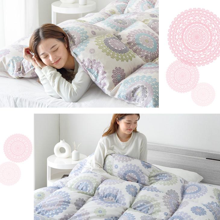 タンスのゲン 3日+5% 羽毛布団 セミダブル ホワイトダックダウン 93