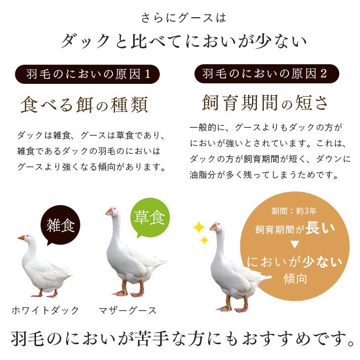 羽毛布団 ダブル マザーグースダウン95％ 増量2.0kg ポーランド産 消臭 抗菌 冬用 掛け布団 ダブルロング 日本製 羽毛 ふとん｜tansu｜08