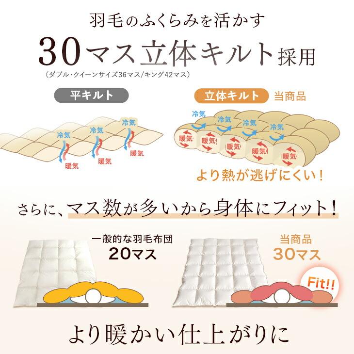 タンスのゲン 羽毛布団 ダブル 洗える 掛け布団 日本製 冬用 羽毛