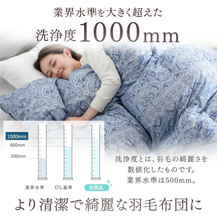 タンスのゲン 羽毛布団 セミダブル 洗える 羽毛ふとん 掛け布団 冬用