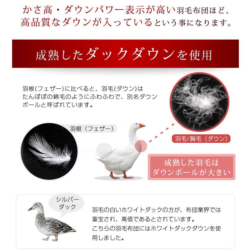 タンスのゲン 羽毛布団 ダブル 2枚合わせ 日本製 ホワイトダックダウン