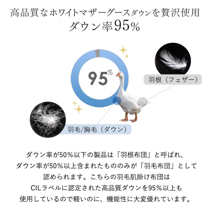 羽毛布団 シングル マザーグース ダウン 95％ 羽毛ふとん CILブラックラベル 日本製 シングルロング 掛け布団 夏用 羽毛掛布団 洗える 抗菌 防臭 防ダニ｜tansu｜07