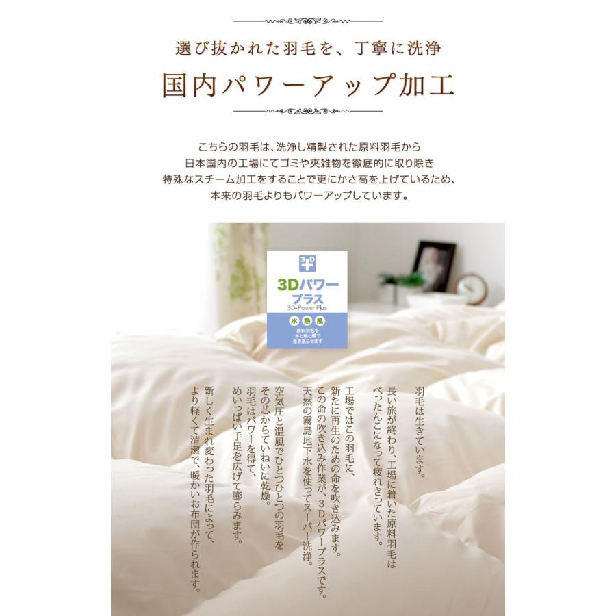 タンスのゲン 羽毛布団 シングル ロング ホワイト マザー グース