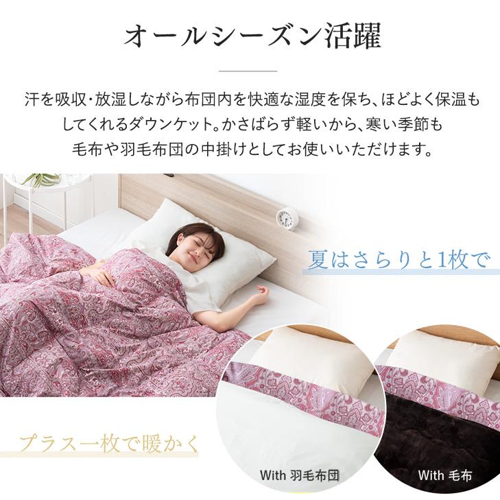 タンスのゲン 4日+5% ダウンケット シングル 2枚組 羽毛布団 夏用 羽毛