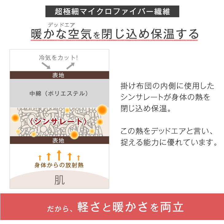 掛け布団 シングル 冬 シンサレート 洗える ウルトラ150 暖かい 日本製 布団 軽い 掛ふとん かけ布団 冬用 掛布団 羽毛 洗える掛け布団｜tansu｜06